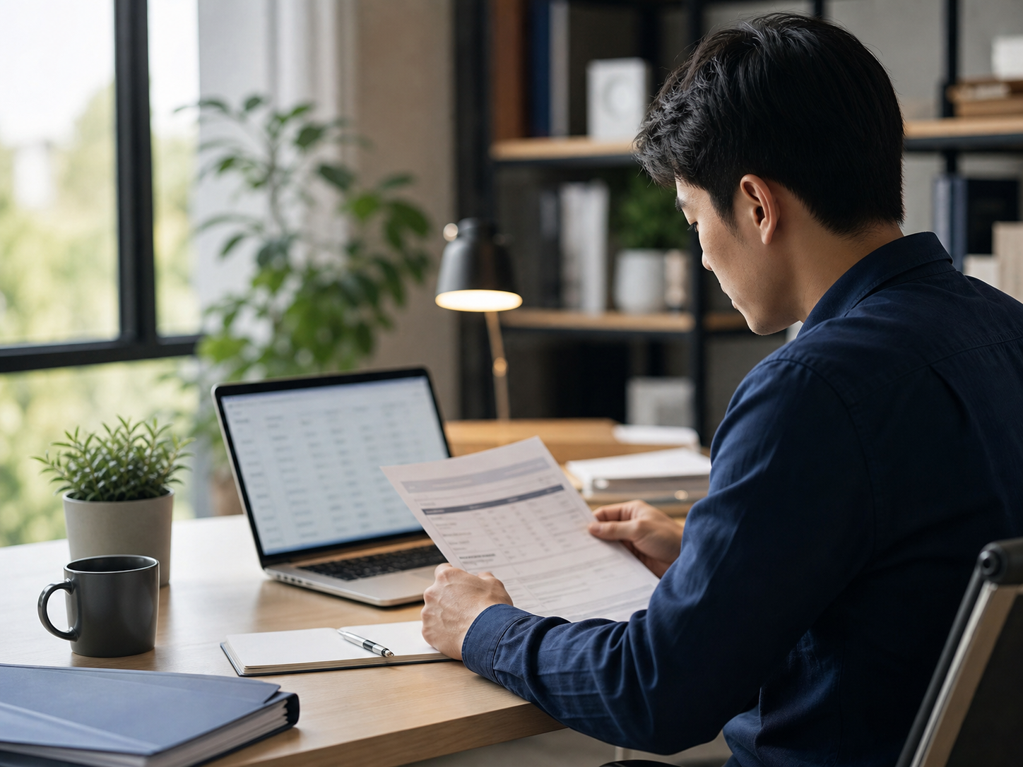 Professional buyer reviewing supplier quote before payment